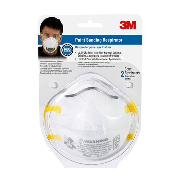 3M Company Performance Paint Prep Respirator N95 Particulate: Disposable Dust Mask for Adults, One Size Fits Most, 2 Pack