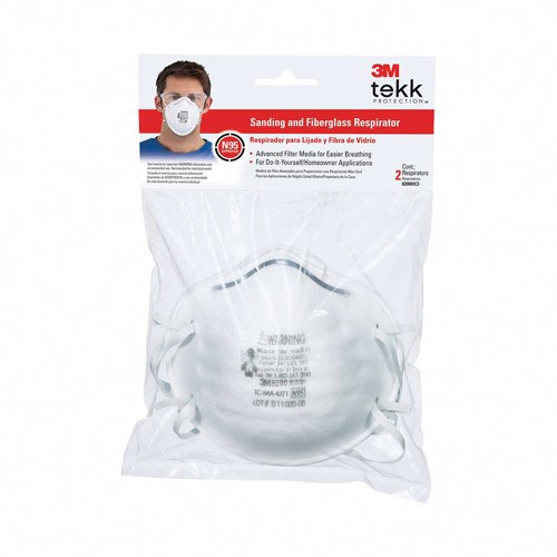 3M N95 Sanding and Fiberglass Respirator White 2 Pk
