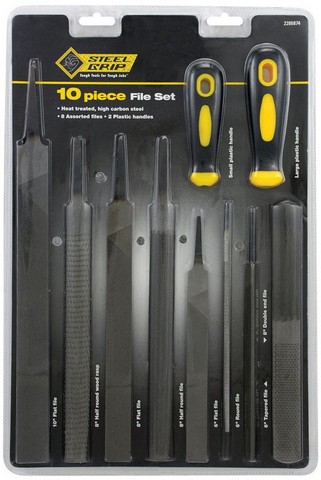 [2265874] Steel Grip Multiple in. L X 1 in. W High Carbon Steel Assorted File Set 10 Pc