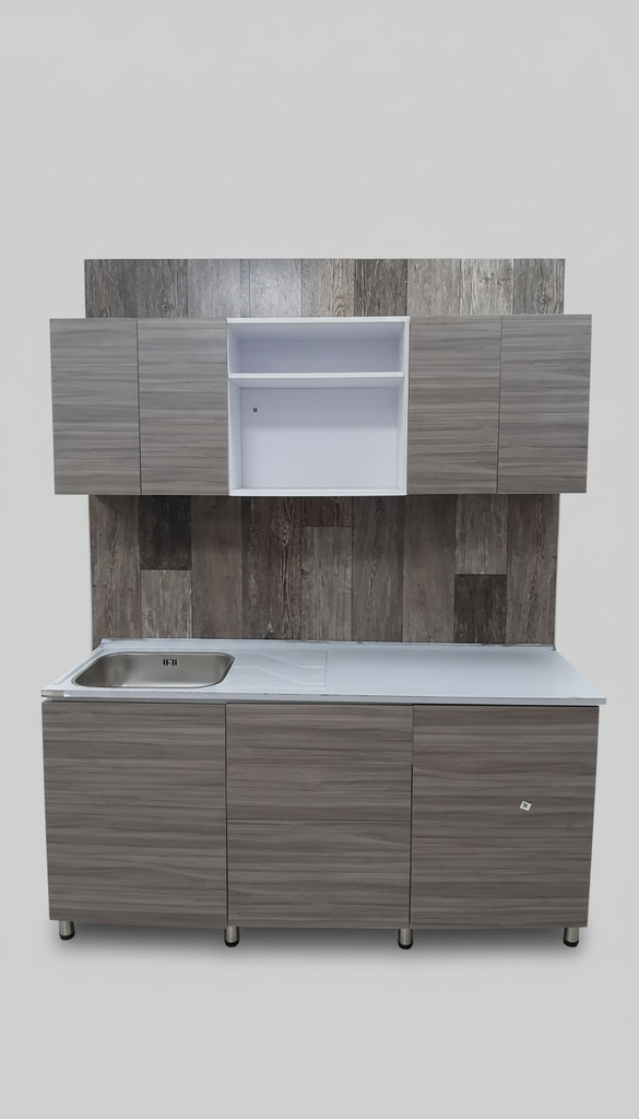 COCINA BRUCELAS 180X52 GRIS LEFT