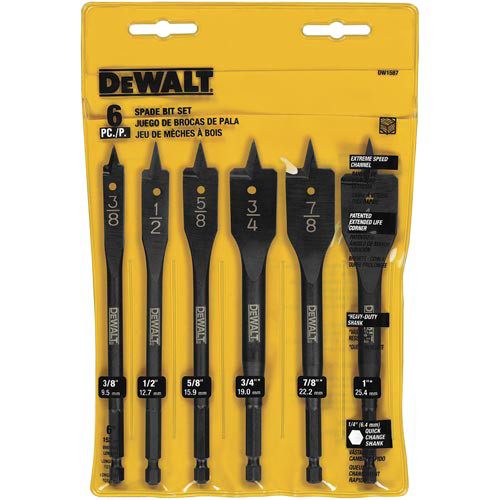 DEWALT BIT SET SPADE 6PC