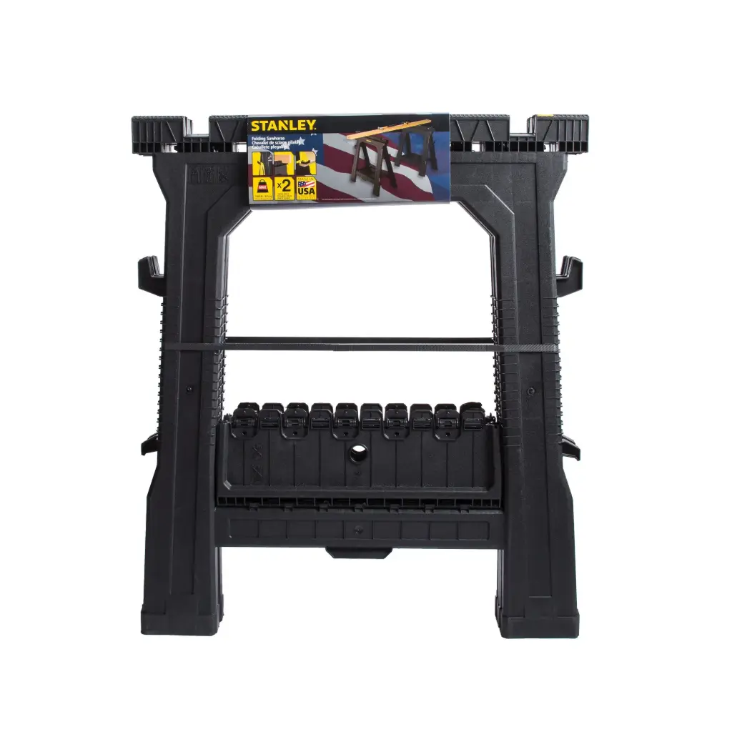 Stanley 33 in. H X 27 in. W X 4 in. D Folding Sawhorse 1000 Lb. Cap. 2 Pc