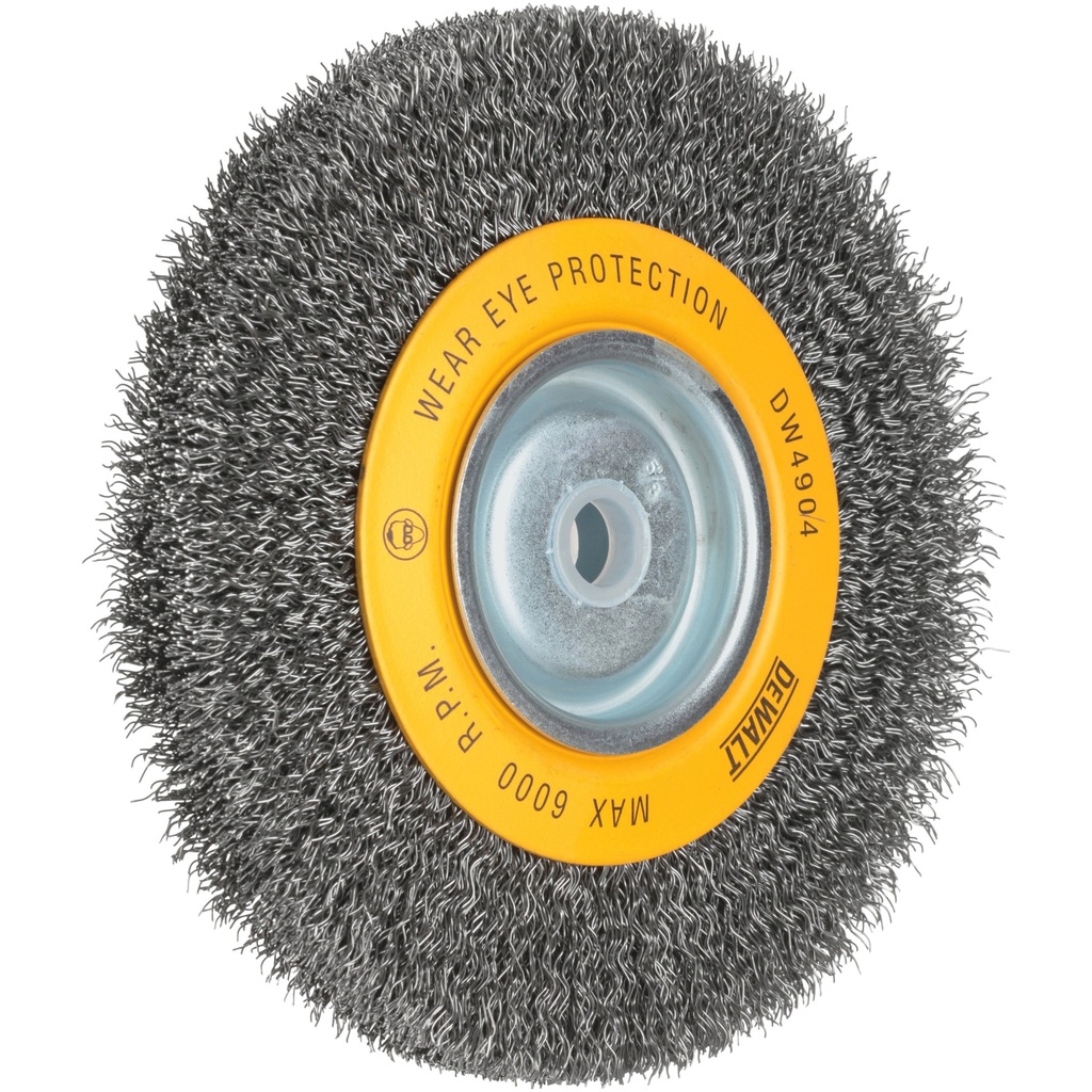 DeWalt 6 in. Fine Crimped/Knotted Wire Wheel Brush Carbon Steel 6000 RPM 1 Pc
