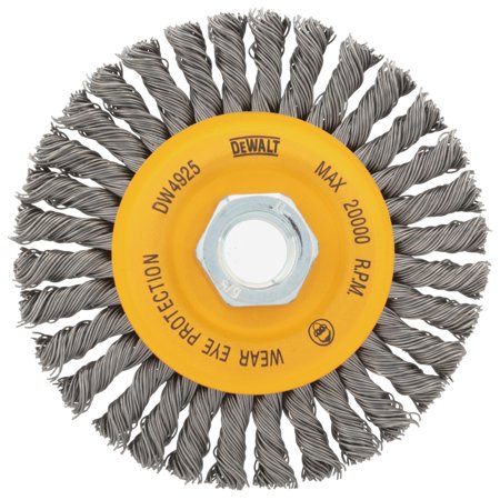DeWalt High Performance 4 in. Coarse Crimped/Knotted Wire Wheel Brush Carbon Steel 20000 RPM 1 Pc