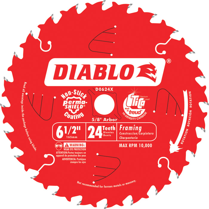 [2367167] Diablo Tracking Point 6-1/2 in. D X 5/8 in. TiCo Hi-Density Carbide Framing Blade 24 Teeth 1 Pk