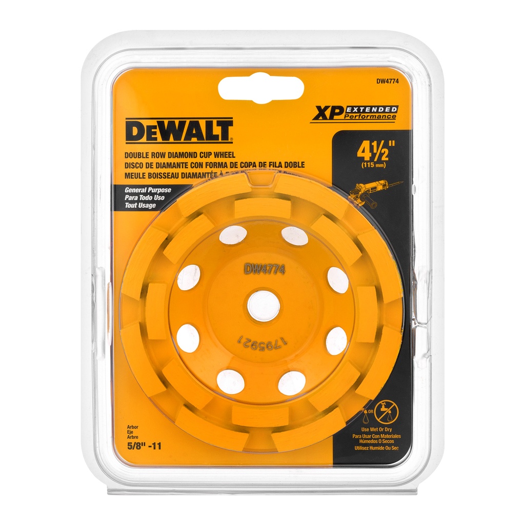 DeWalt Extended Performance 4-1/2 in. D X 5/8 in. Cup Grinding Wheel