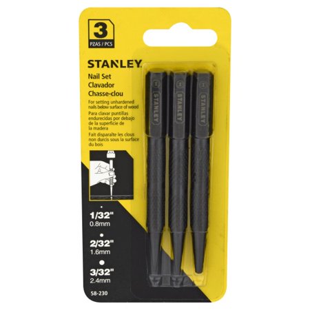Stanley Nail Set 3 Pc