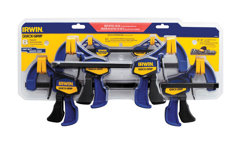 Irwin Quick-Grip Bar Clamp Set 100 Lb 6 Pc