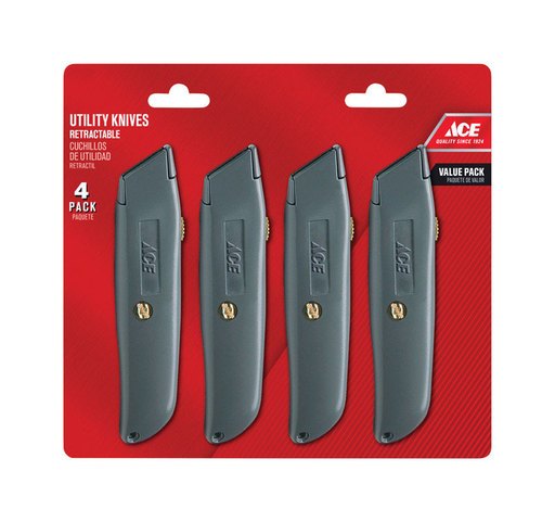 4 Pack 6 in. Sliding Utility Knife Silver (4 per Pack)