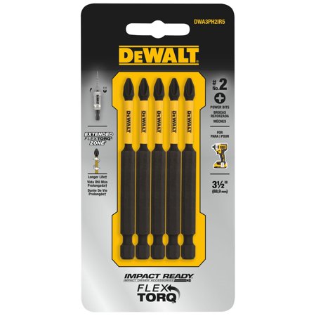 DeWalt FLEXTORQ Phillips #2 X 3-1/2 in. L Screwdriver Bit Steel 5 Pc