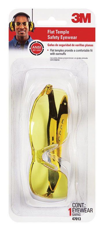 3M Safety Glasses Amber Lens Black/Yellow Frame 1 Pc