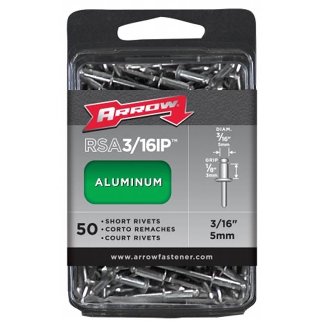 Arrow 3/16 in. D X 1/8 in. Aluminum Short Rivets Silver 50 Pk