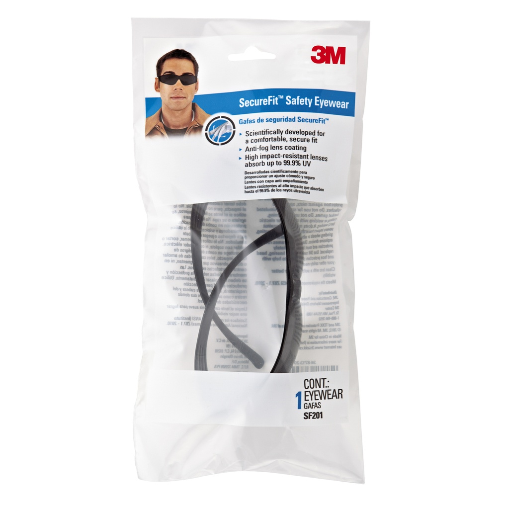 [2696177] 3M SecureFit Anti-Fog Safety Glasses Tinted Lens Black Frame 1 Pc