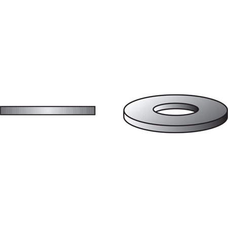 HILLMAN Zinc-Plated Steel 1/4 in. USS Flat Washer 100 Pk