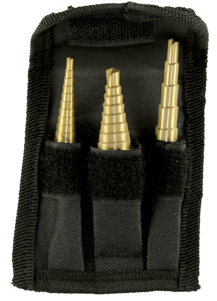 Performance Tool High Speed Steel Step Drill Bit Set Hex Shank 3 Pc