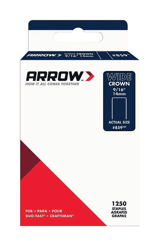 [2806651] Arrow #859 1/2 in. W X 9/16 in. L 18 Ga. Wide Crown Standard Staples 1250 Pk