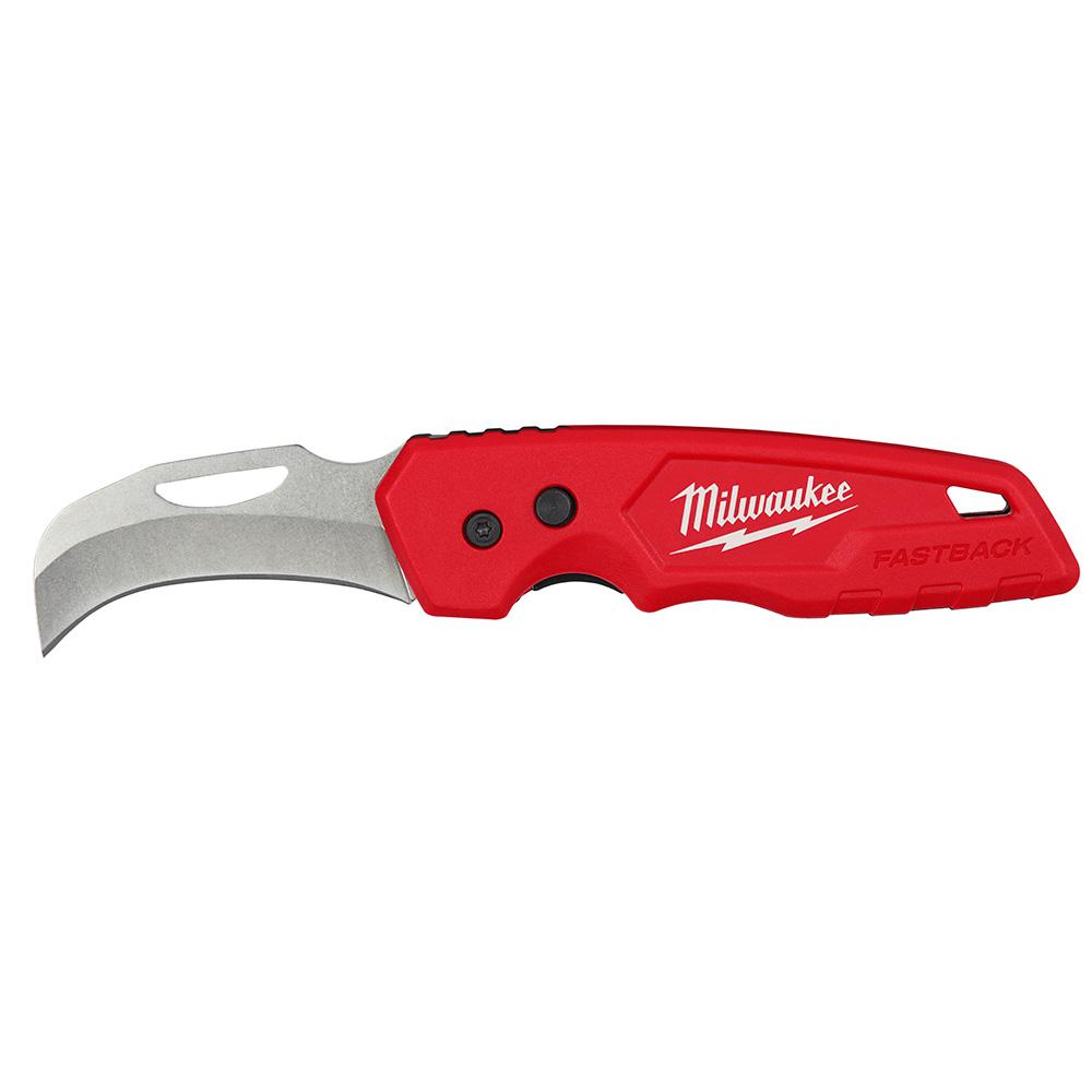 Milwaukee Fastback 7 in. Press and Flip Folding Pocket Knife Red 1 Pk