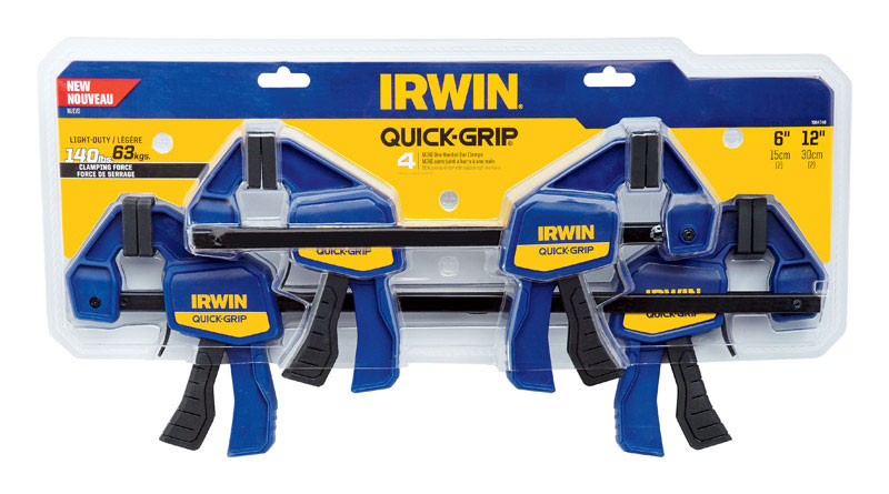 Irwin Quick-Grip 3 in. D Quick-Release Bar Clamp 140 Lb 4 Pc