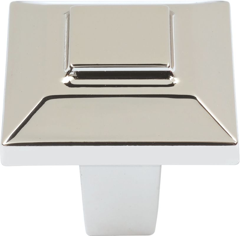 [283PN] Atlas Homewares 283 Trocadero 1 Inch Square Cabinet Knob Polished Nickel Cabinet Hardware Knobs Square