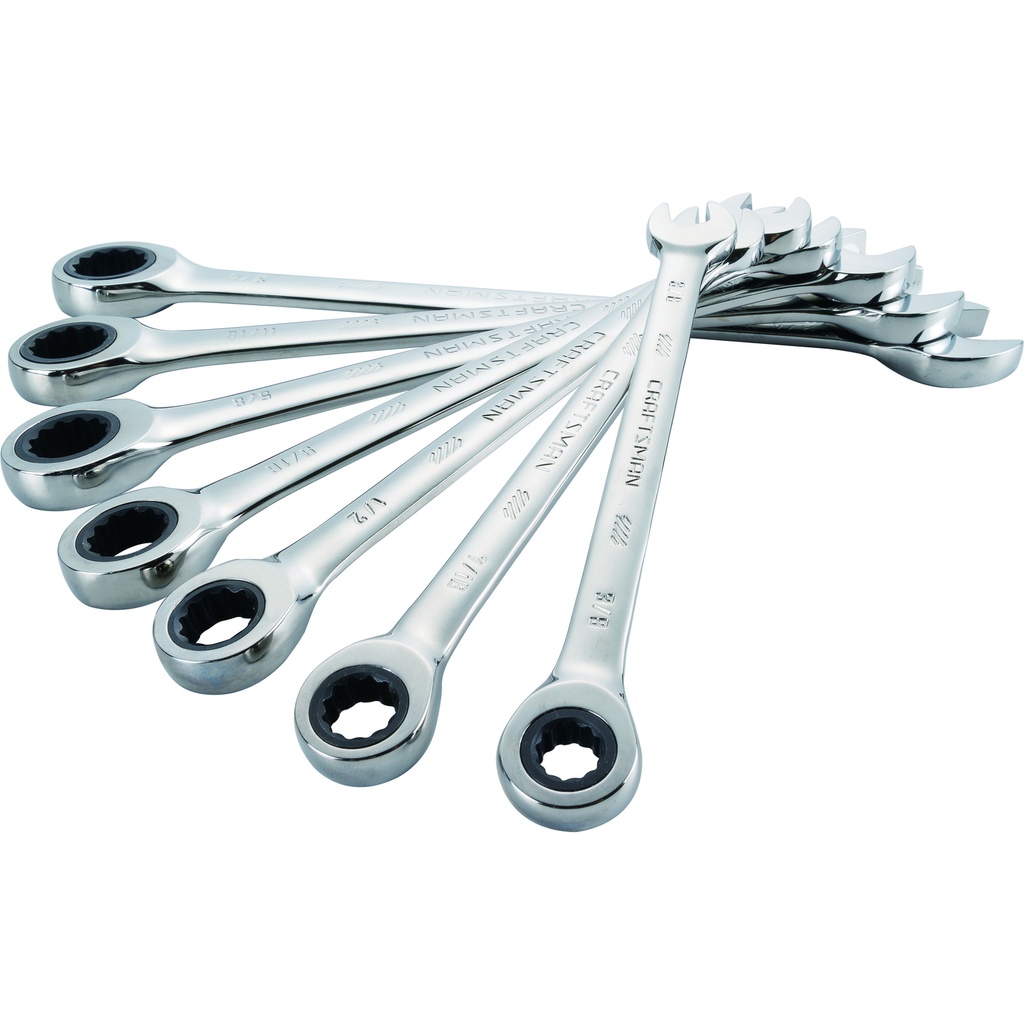 Craftsman 12 Point SAE Ratcheting Combination Wrench Set 7 Pc