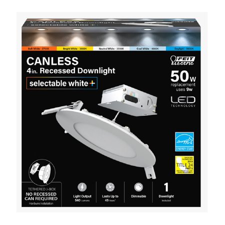 Feit LED Retrofits White 5 in. W LED Canless Recessed Downlight 6.5 W