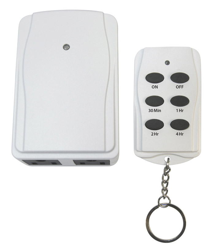 Prime Indoor Timer with Remote Control and Grounded Outlets White