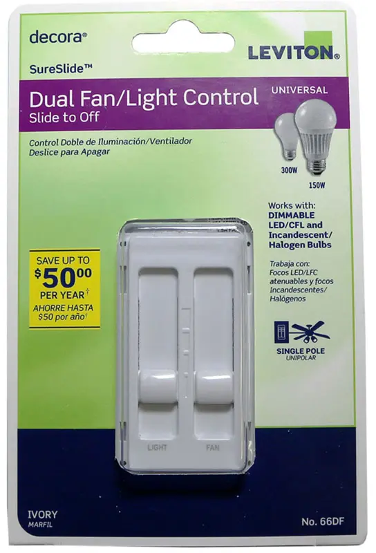 FAN/LIGHT SWITCH DIM IV