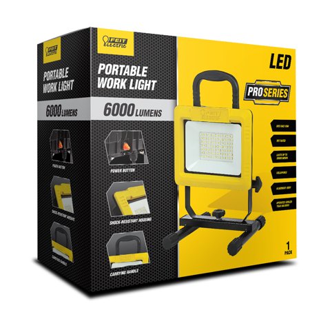 [3004641] Feit Electric Pro Series Portable Work Light LED 60 Watts 6000 Lumens of Brightness Daylight Plug-in