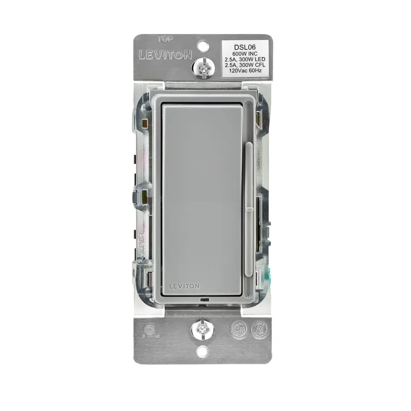 Leviton Decora Light Gray 600 W Rocker Dimmer Switch 1 Pk