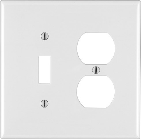 Leviton White 2 Gang Thermoplastic Nylon Duplex/Toggle Wall Plate 1 Pk