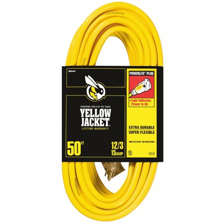 Yellow Jacket Outdoor 50 Ft. L Yellow Extension Cord 12/3 SJTW
