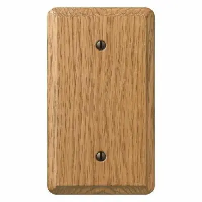 Amerelle Contemporary Light Brown 1 Gang Oak Wood Blank Wall Plate 1 Pk