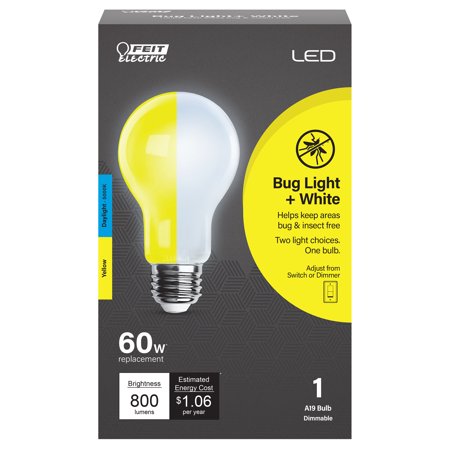 [3011474] Feit A19 E26 (Medium) LED Bulb Yellow 60 Watt Equivalence 1 Pk