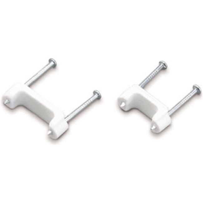 1/2 in. (13 Mm) Plastic Polyethylene NM Cable Staple with Zinc Plated Nail in White (100 per Bag)
