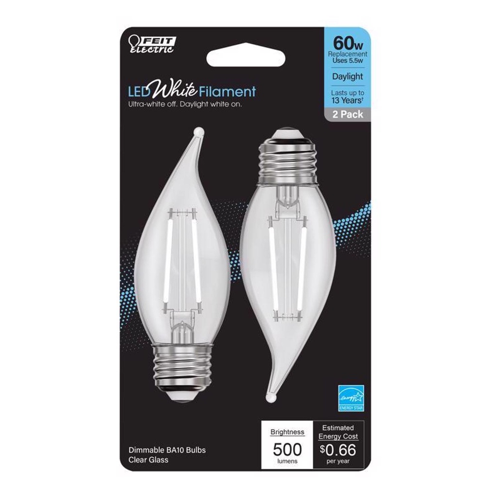 LED BA10 E26 60W DL 2PK