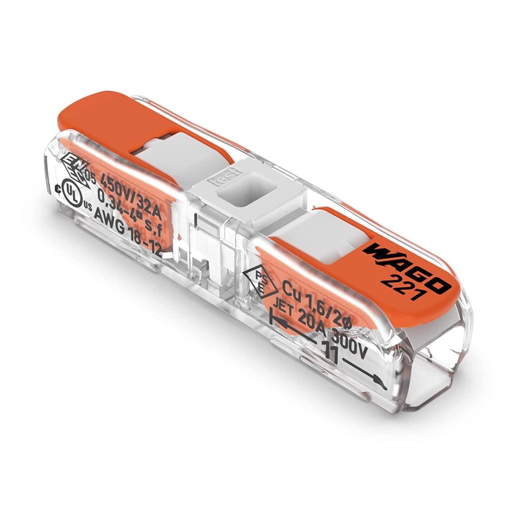 WAGO 221 Series Locking Cable Splicer/Reducer 10 Pk