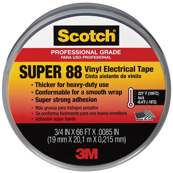 Scotch Super 88 Electrical Tape  6143-BA-8  3/4 in. X 66 Ft