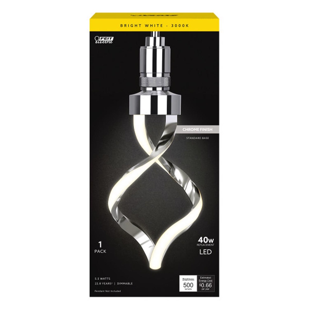 Feit Spiral E26 (Medium) LED Bulb Bright White 60 Watt Equivalence 1 Pk