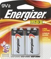 BATTERY ALKALINE 9V 2PK