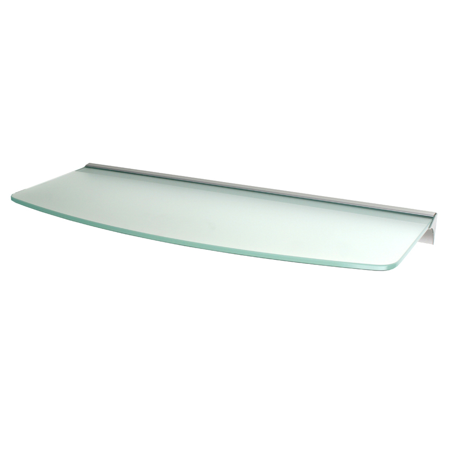 [30272] Glassline 23.6 in. X 8/9 in. X 0.31 in. Frosted Glass Convex Decorative Wall Shelf Without Brackets