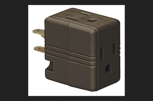 Leviton 30638 3 Outlets Ace Grounded Adapter - Brown