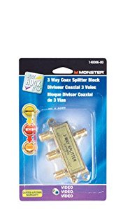 [30772] Just Hook It up 3 Way Coax Splitter 75 Ohm 900 MHz