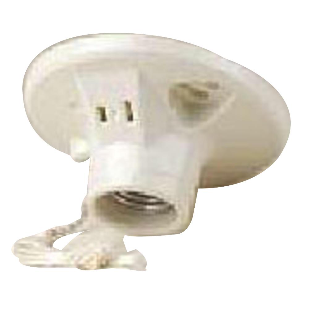 Leviton Porcelain Incandescent Medium Base Pull Chain Socket W/Outlet 1 Pk