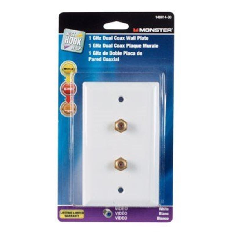 WALLPLATE COAX DUAL WHT