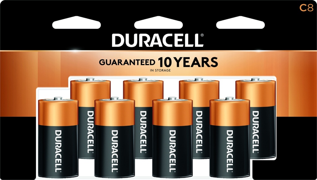 [3102605] Duracell Coppertop C Batteries - 8pk Alkaline Battery: Household Single-Use 1.5V, 1.31lbs