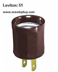 Leviton Plastic Medium Base Lampholder Adapter 1 Pk