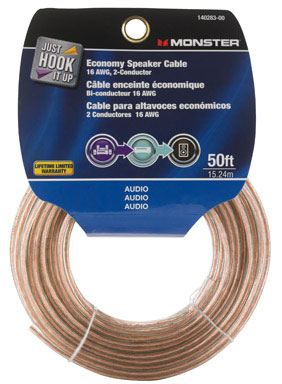 Monster Just Hook It up 50 Ft. L Speaker Wire AWG