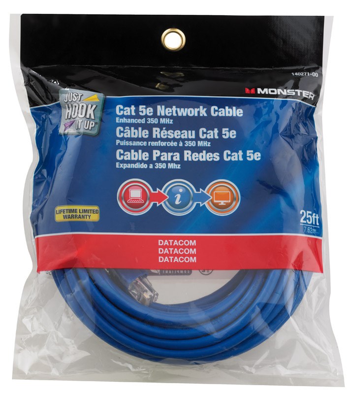 NETWORK CABLE 5E BLU 25'
