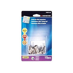 Monster Just Hook It up Crimp-on RG6 Coaxial Connector 10 Pc