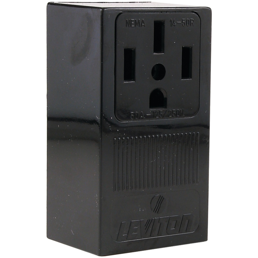Leviton 55050 Single-Surface Range Mounting Receptacle  Black
